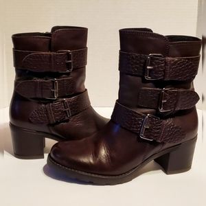 Clarks Artisan Fernwood Lake Motorcycle boots in dark brown Size 7M